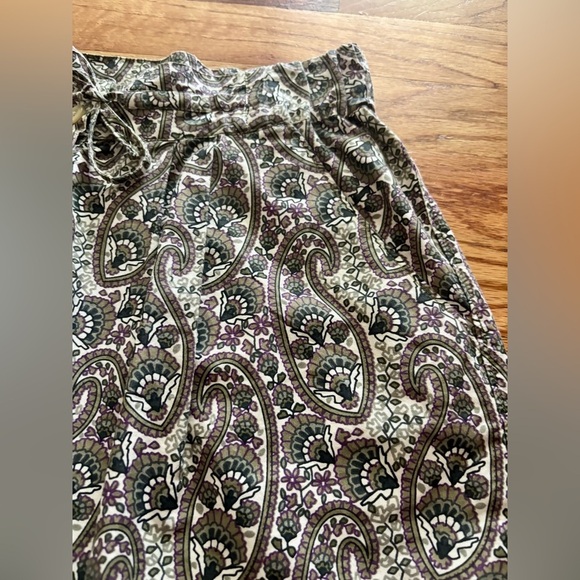 Converse Paisley Print Olive Green Purple High Waisted Boho Women’s Skirt Size S - Picture 2 of 10